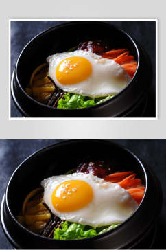 主食石锅拌饭食品图片
