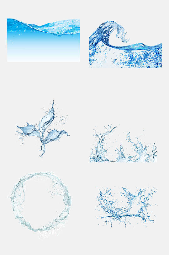 创意海水波浪水波水滴免抠元素