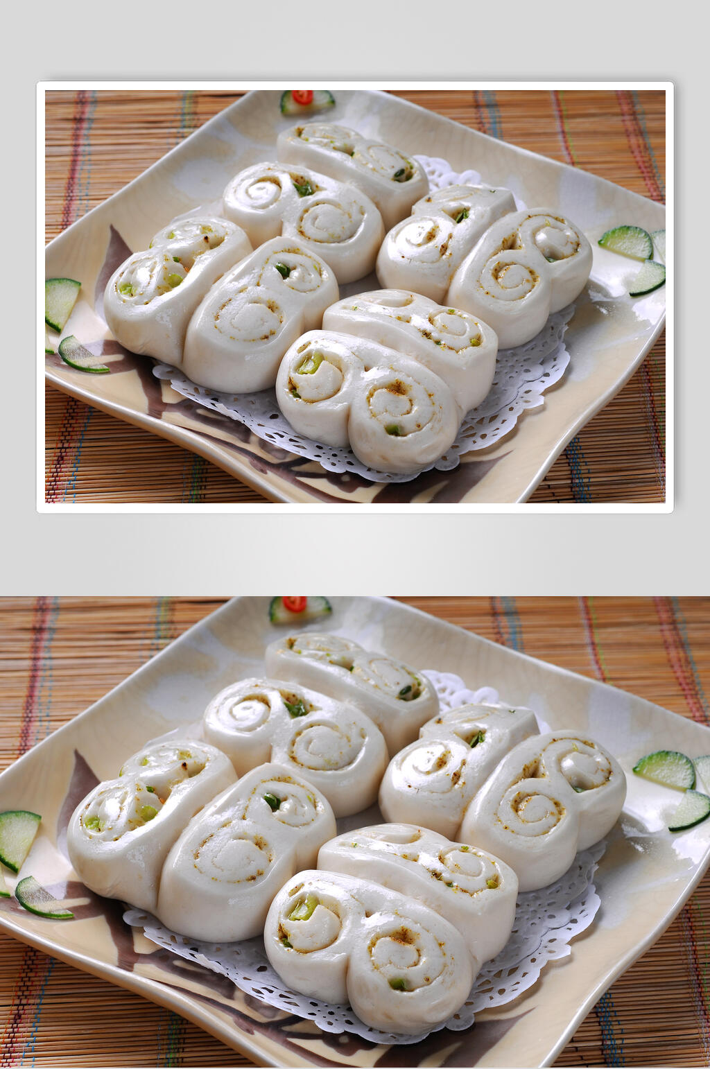 外面如意花卷美食摄影图片素材