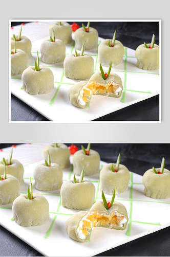 小吃绿茶海棠果食品高清图片