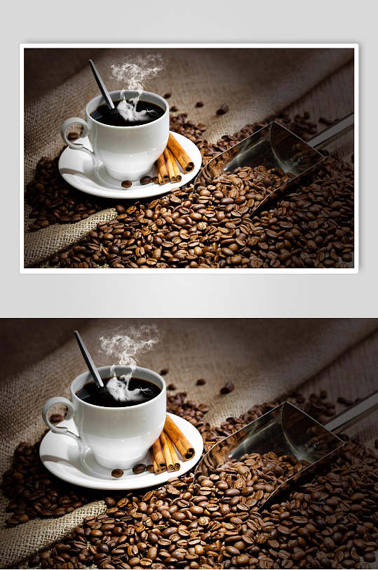 美式咖啡豆咖啡海报摄影图片