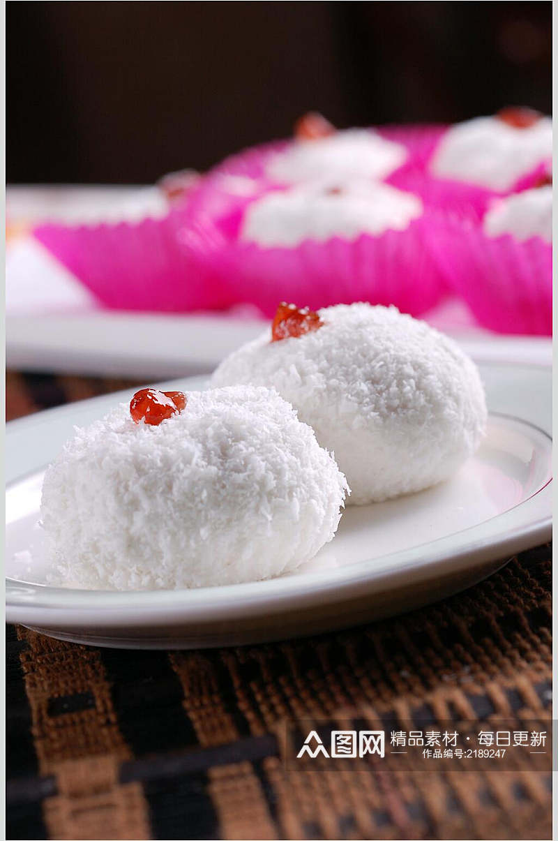 小吃椰香糯米糍食物图片素材