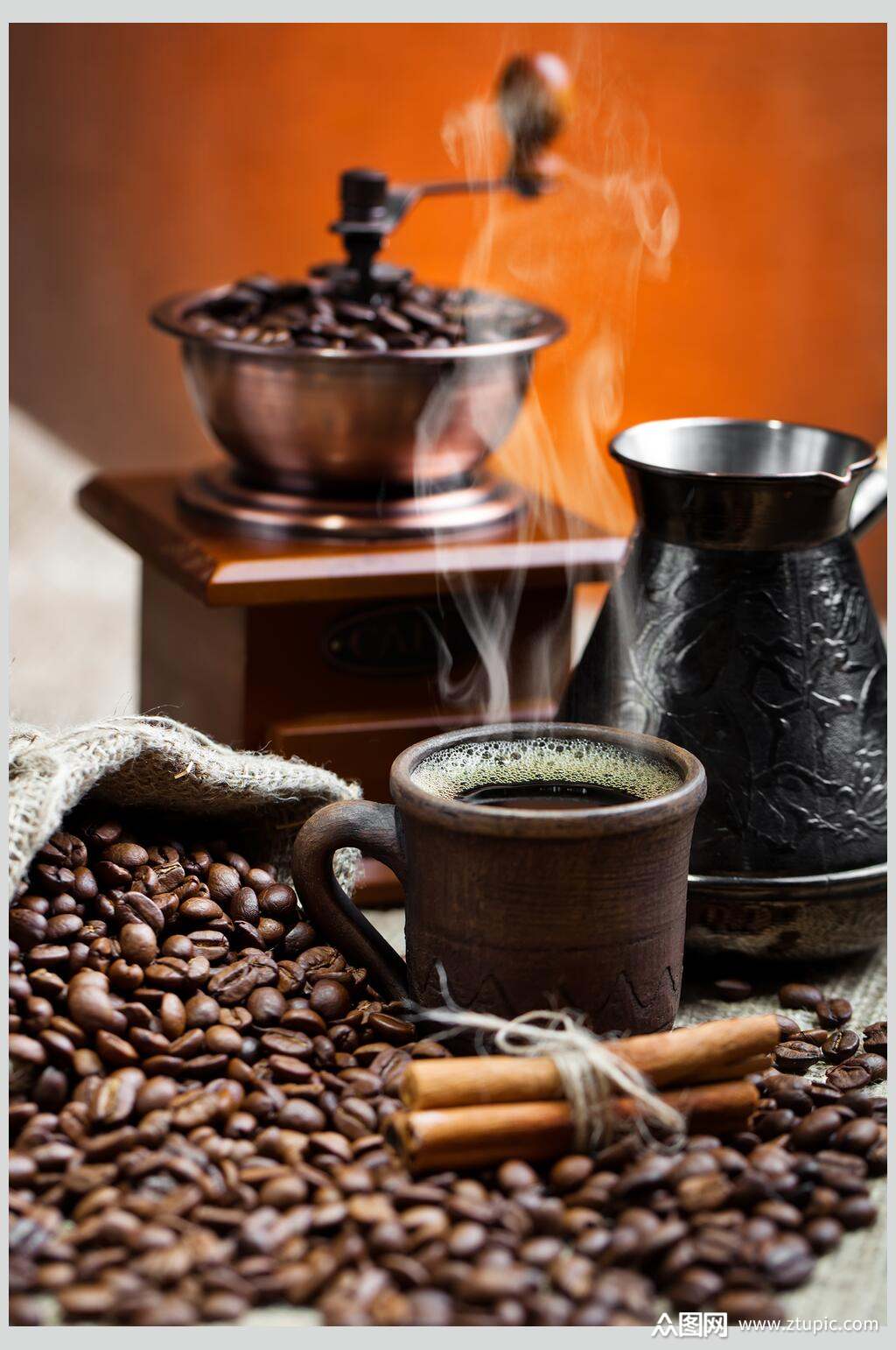 现磨咖啡海报食品摄影图片