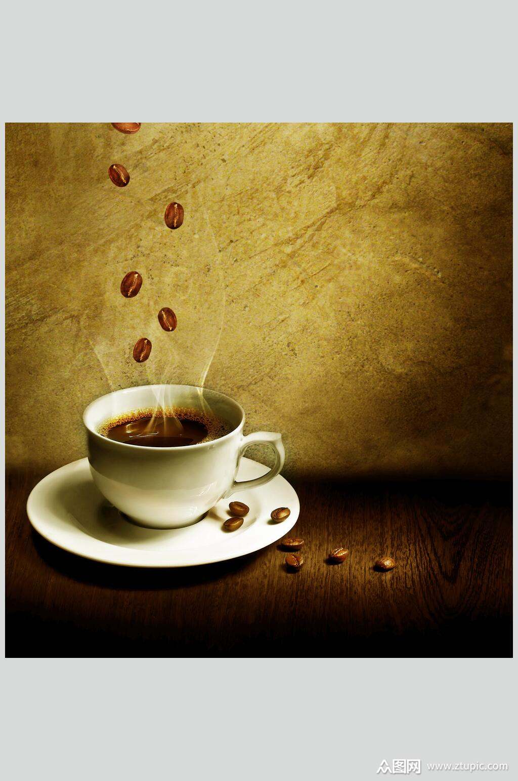 简约自然咖啡牛奶海报摄影图素材