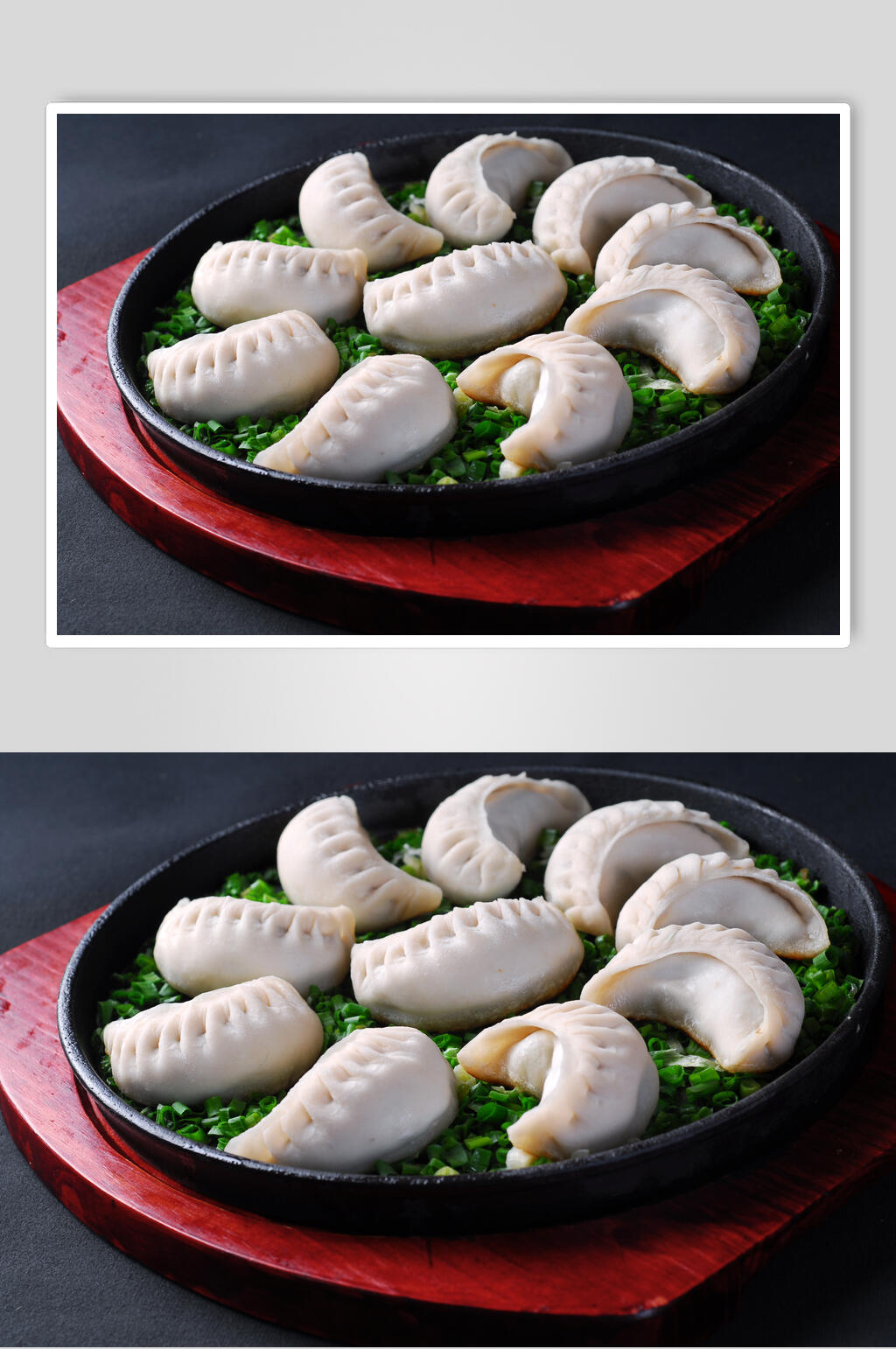 招牌美味小吃香葱煎饺摄影图片素材