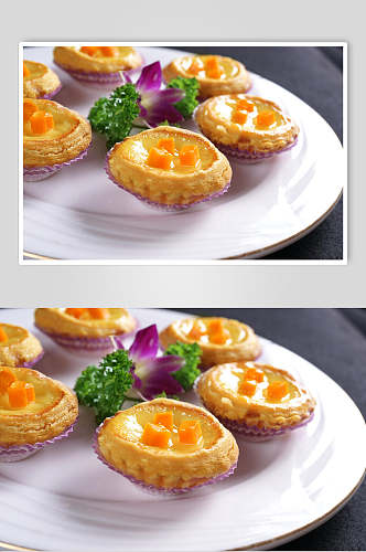 小吃南瓜蛋挞美食摄影图片
