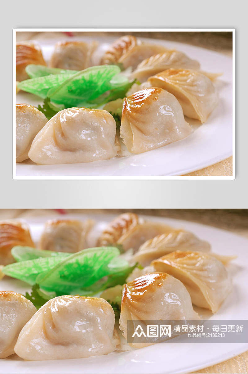 小吃香煎韭菜饺食物图片素材