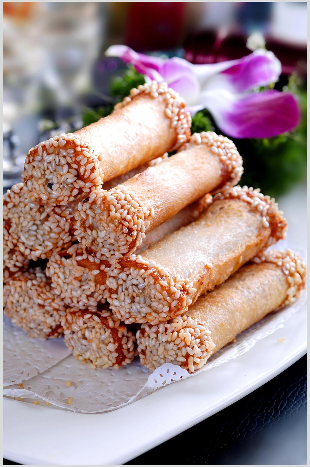 飘香小吃好香芋卷食品高清图片素材