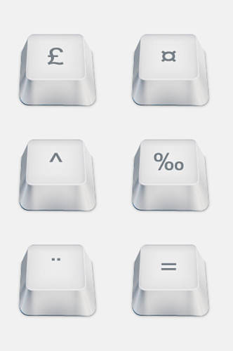 水彩键盘按键免抠元素