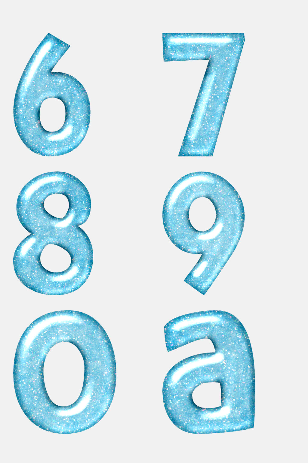 时尚高端蓝色数字字母免抠元素素材