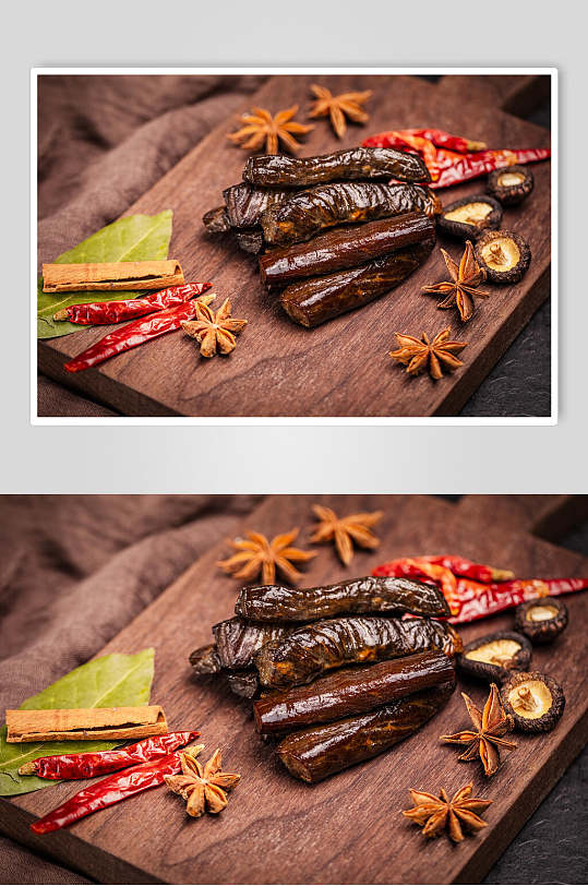 八角牛肉干摄影图片