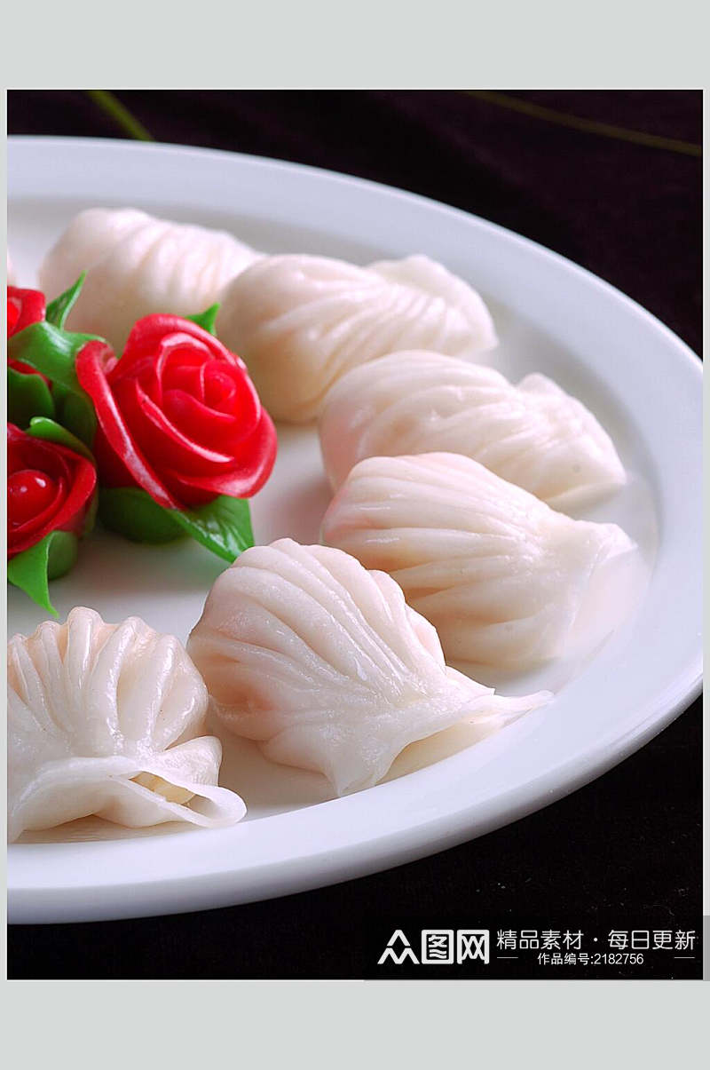 美味传统手艺小吃水晶虾饺摄影图素材