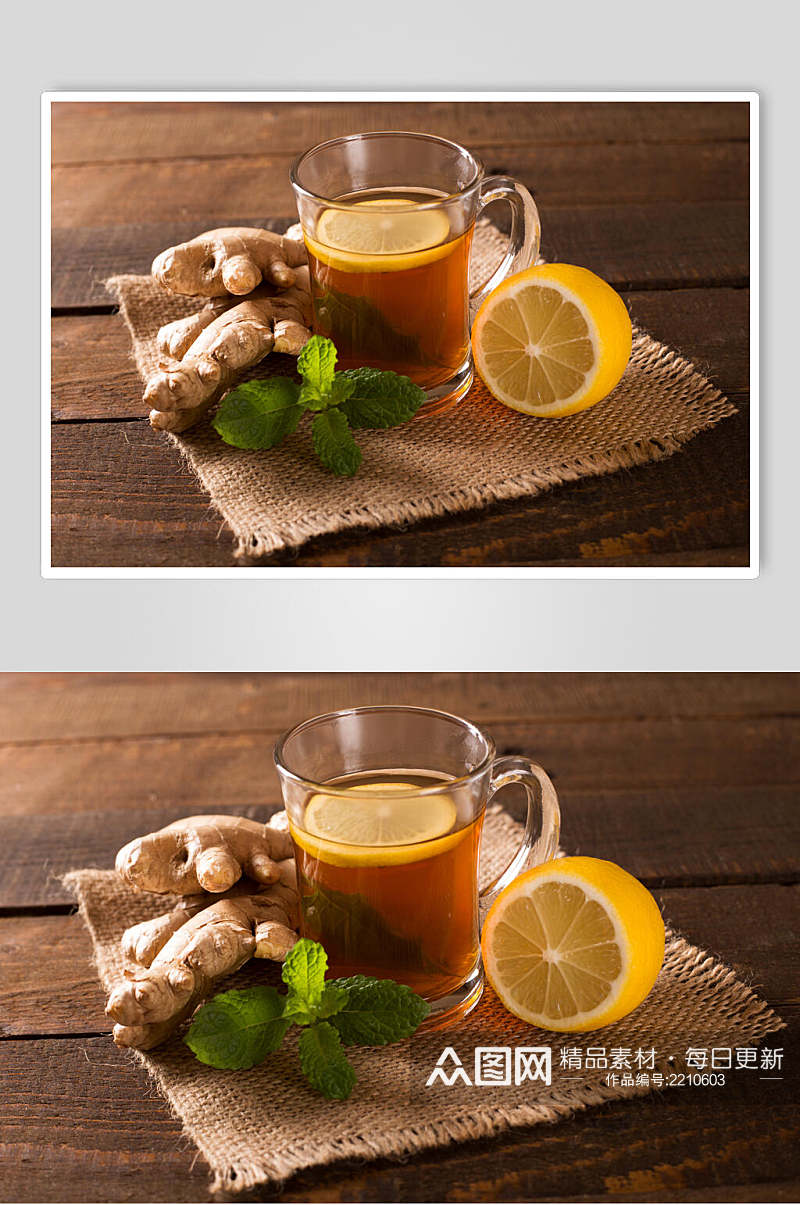 健康柠檬姜茶茶饮饮品高清图片素材