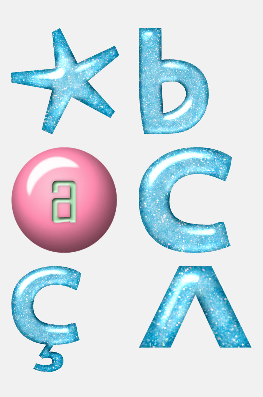 简约蓝色数字字母免抠元素素材