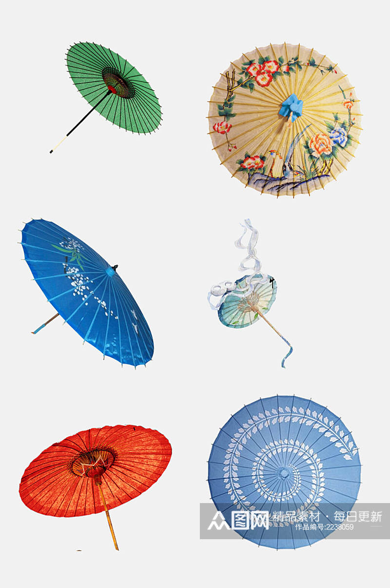 典雅唯美中国风油纸伞免抠元素素材