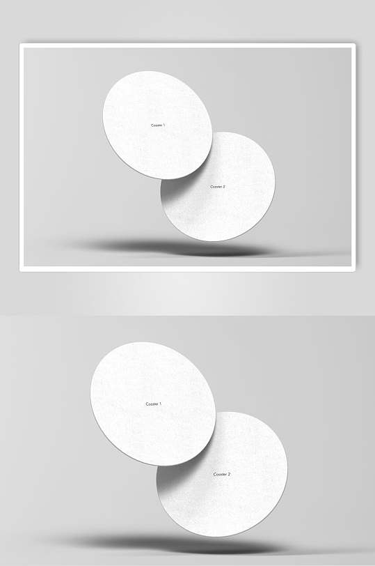 简约自然咖啡杯垫样机