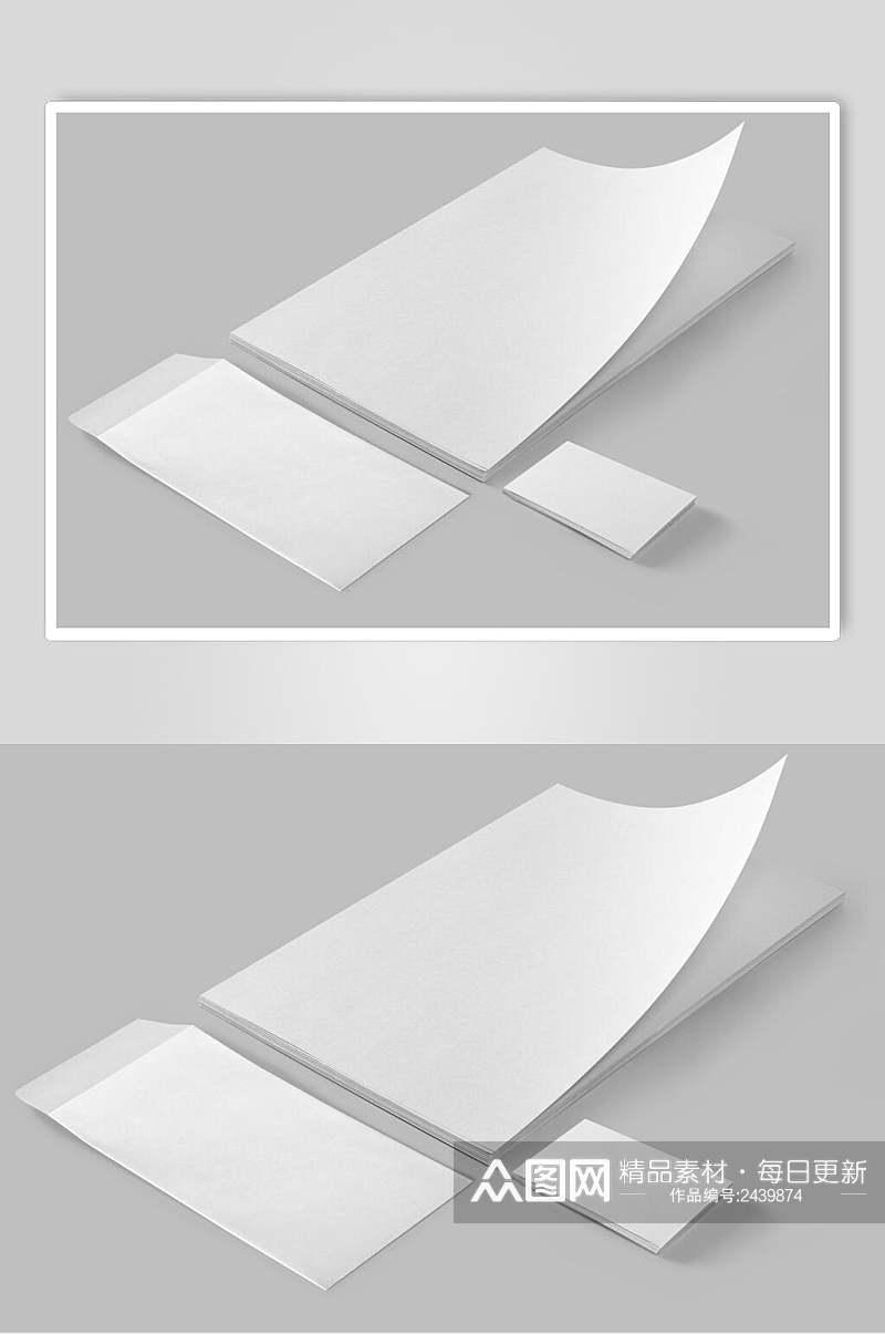 典雅白名片纸张纸张名片样机素材