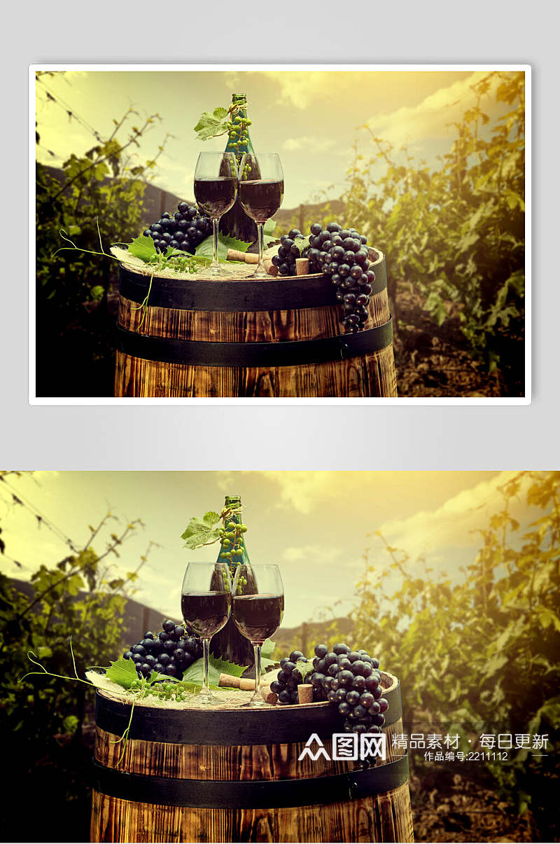 清新绿色葡萄酒餐饮摄影图片素材