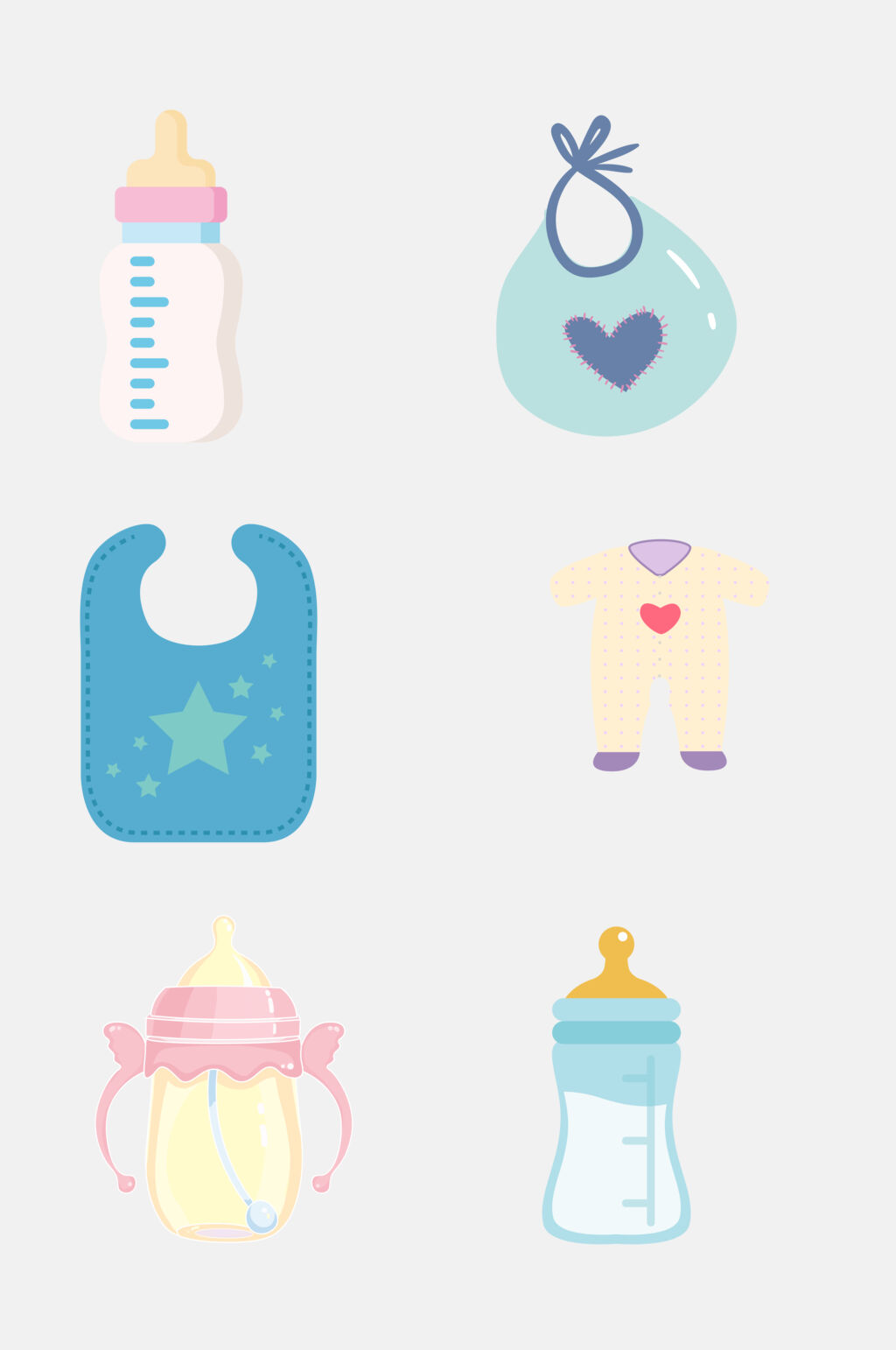 卡通婴儿母婴节用品奶瓶免抠元素素材