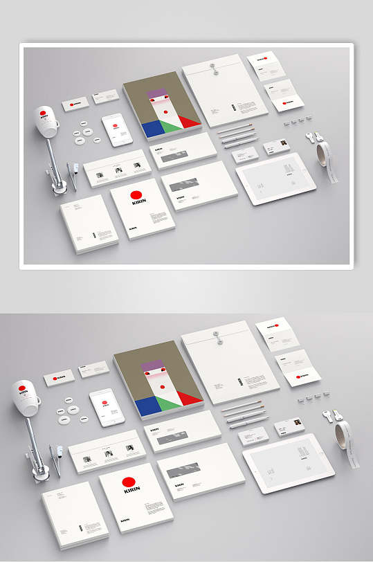 简约大气极简笔记本品牌vi展示样机