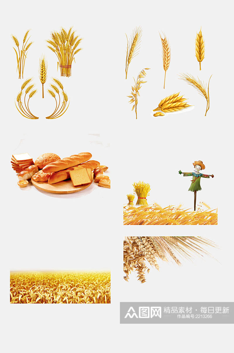 面包稻谷水稻免抠元素素材