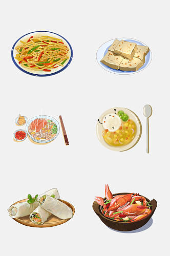 招牌中式美食食品菜品免抠元素