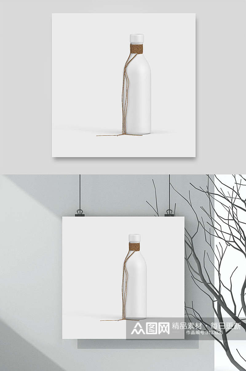 白色瓶子家居装饰元素素材