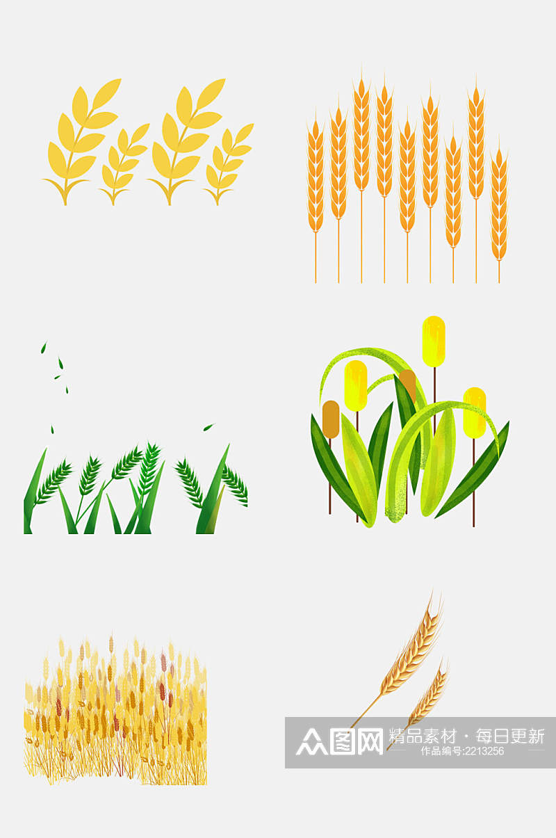 清新植物稻谷水稻免抠元素素材