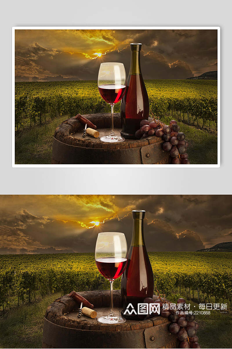 田园风葡萄酒高清图片素材