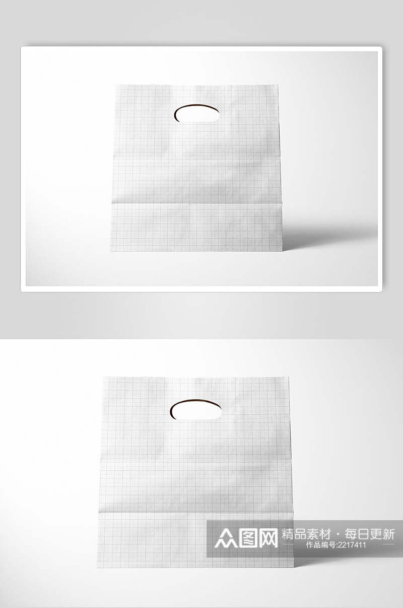 时尚白色纸盒包装袋样机素材