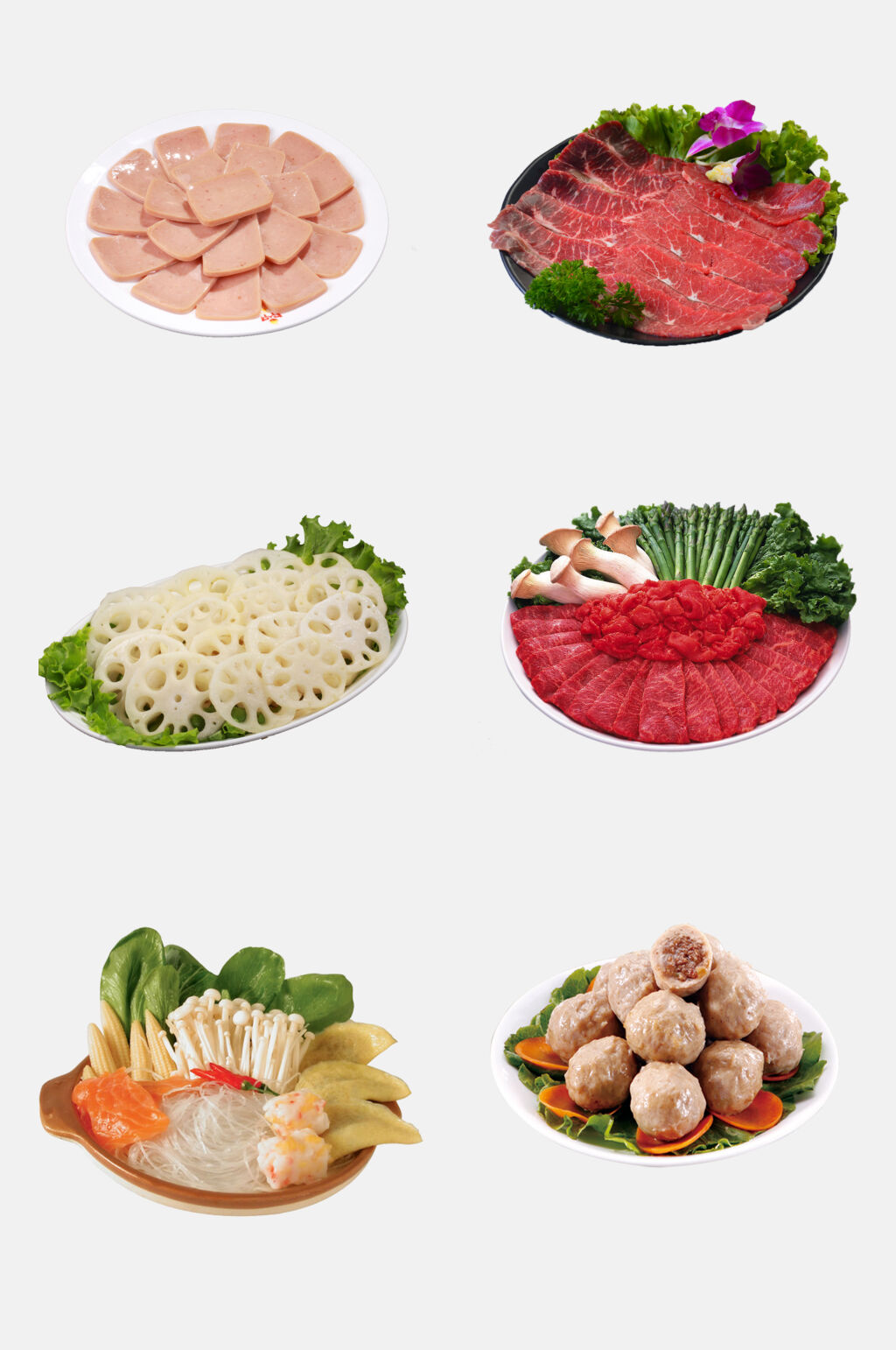 鲜香美味火锅食材鲜肉蔬菜免抠元素