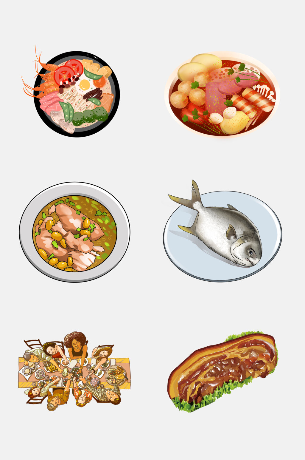 飘香中式海鲜美食菜品免抠元素素材