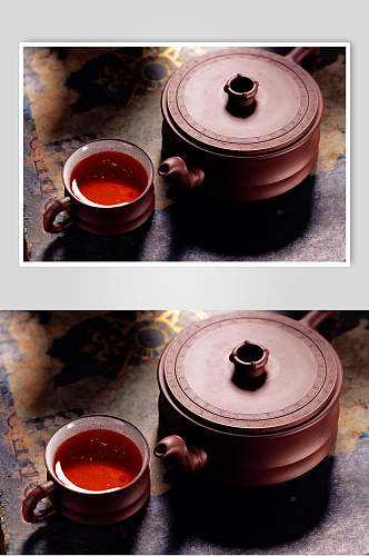 紫砂茶饮饮品实拍图片