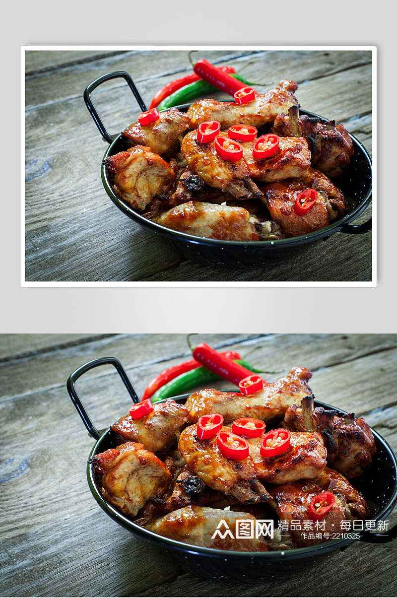 香辣干锅烤肉牛排食物摄影图片素材