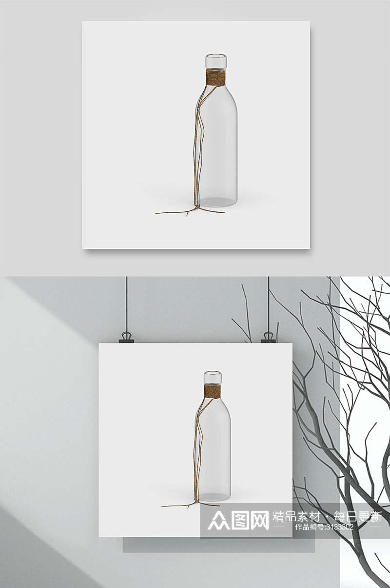透明瓶子家居装饰元素素材