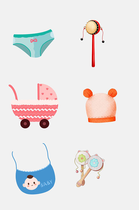 卡通婴儿母婴节用品免抠元素