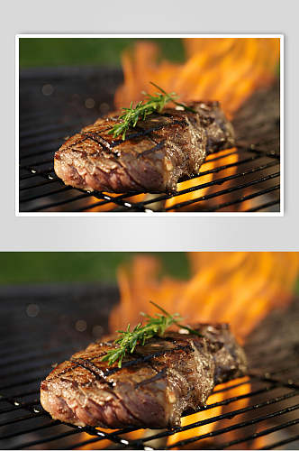 烧烤烤肉牛排食物摄影图片