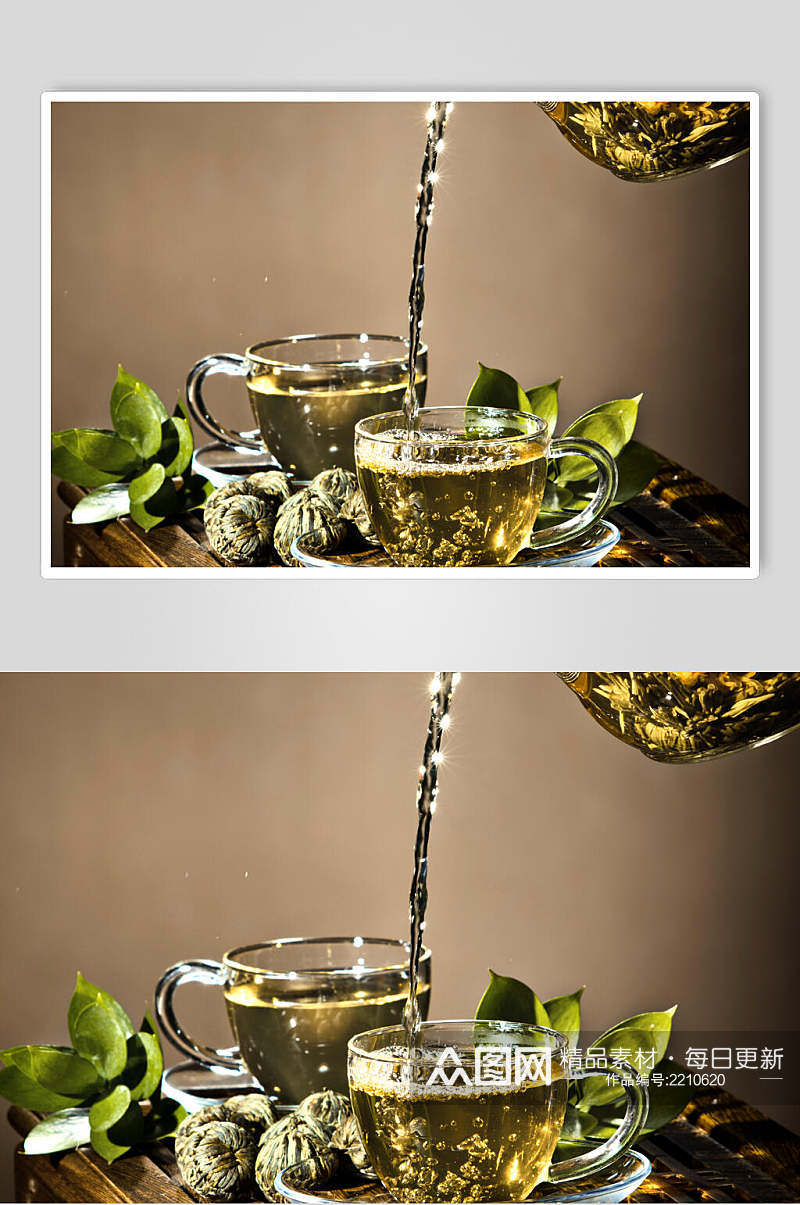 清新绿茶茶饮饮品摄影图片素材