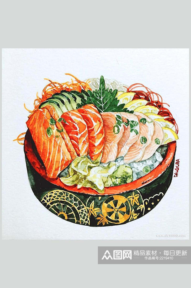 海鲜刺身美食甜品图片素材
