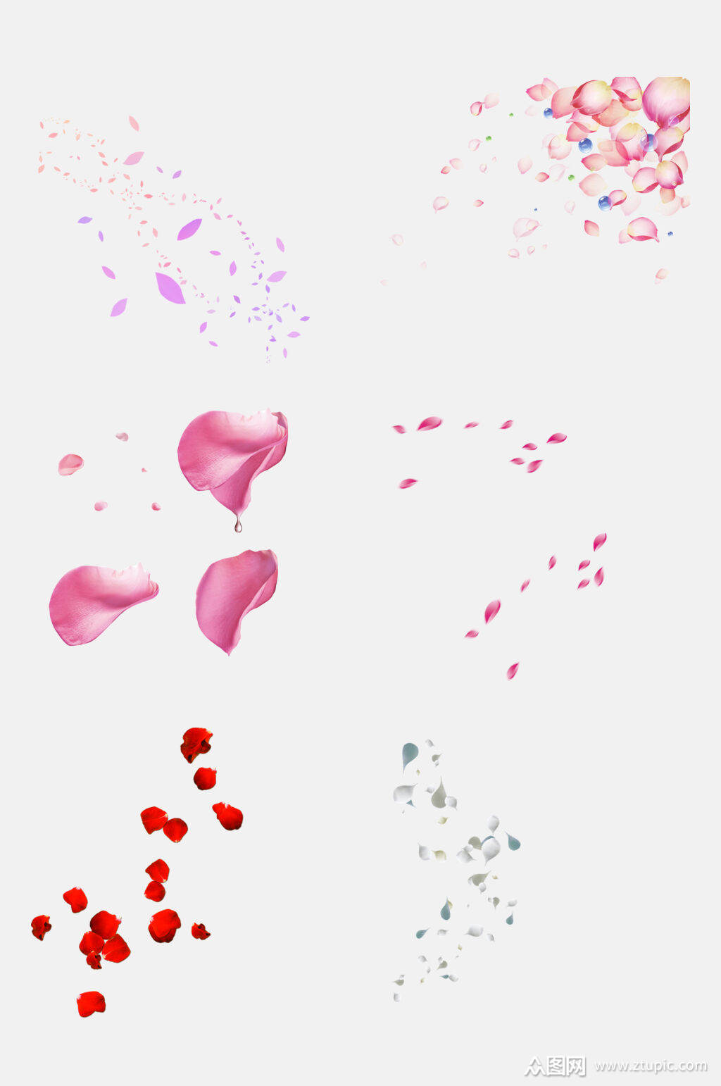 炫彩水彩花瓣雨飘落免抠元素素材