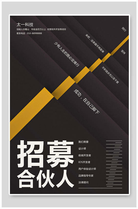 招募合伙人招聘海报