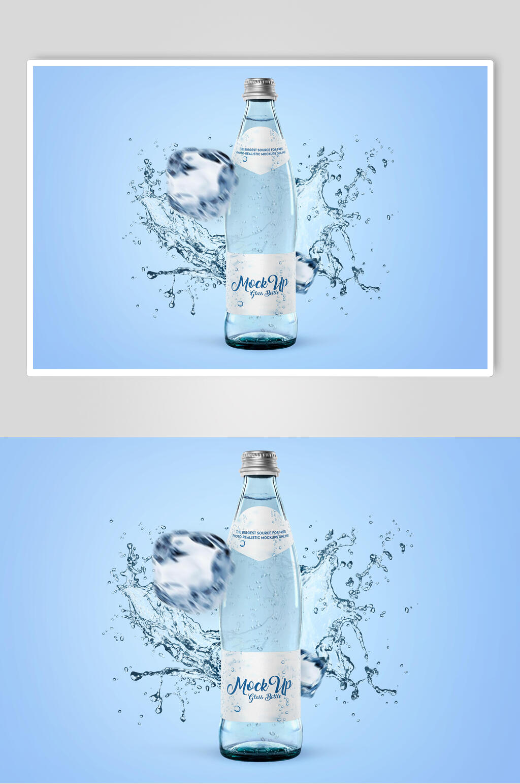 玻璃瓶水瓶样机效果图素材