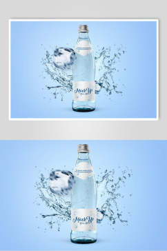 玻璃瓶水瓶样机效果图