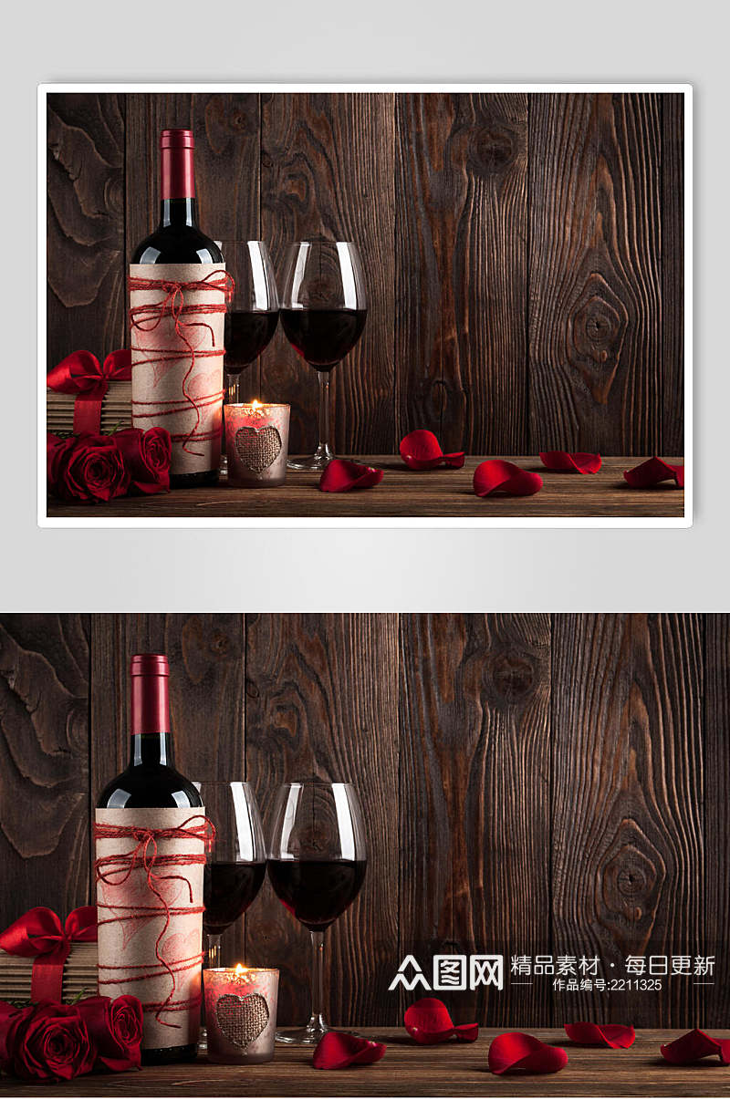玫瑰红浪漫葡萄酒餐饮图片素材