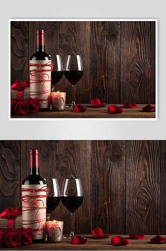 玫瑰红浪漫葡萄酒餐饮图片