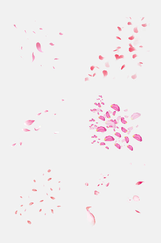 粉色时尚花瓣雨飘落免抠元素