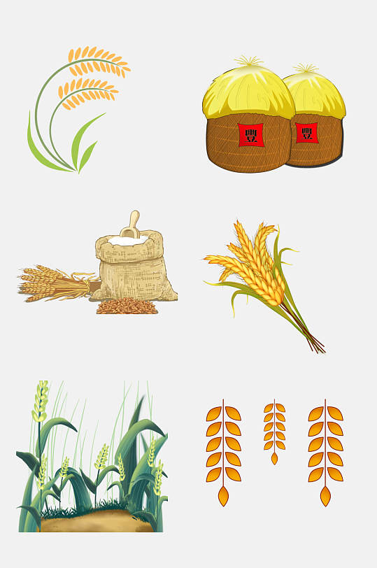 大米粮食稻谷水稻免抠元素