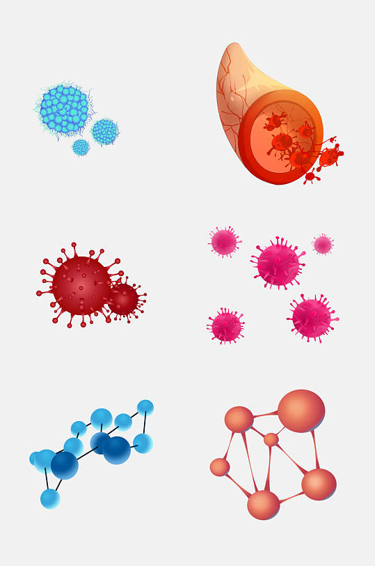 立体医学细菌生物细胞分子免抠素材