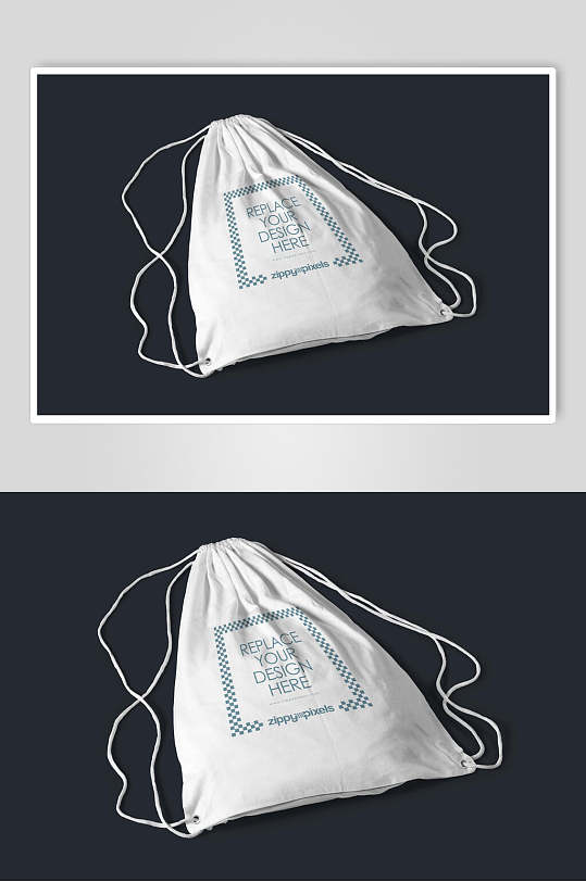 时尚自然抽绳束口袋样机