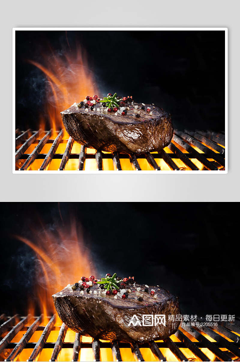 香辣美味烤肉牛排美食图片素材